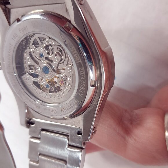 Armitron Skeleton Automatic Watch mens 20/4406SV TY2807SV Stainless Steel WORKS - Picture 14 of 16